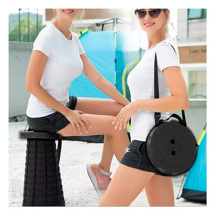 Silla Portatil Soporta 90 kg de Matiz Negro Silla Portatil Soporta 90 kg de Matiz Negro