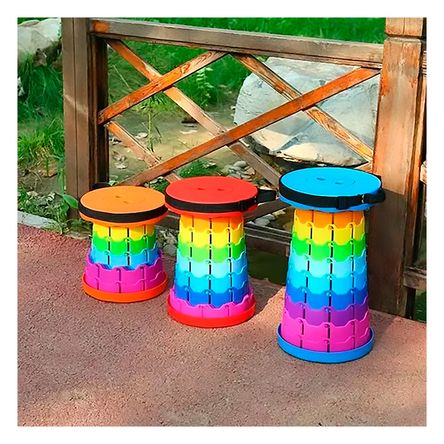 Taburete Plegable Mini Silla de Tonalidades Multicolor Taburete Plegable Mini Silla de Tonalidades Multicolor