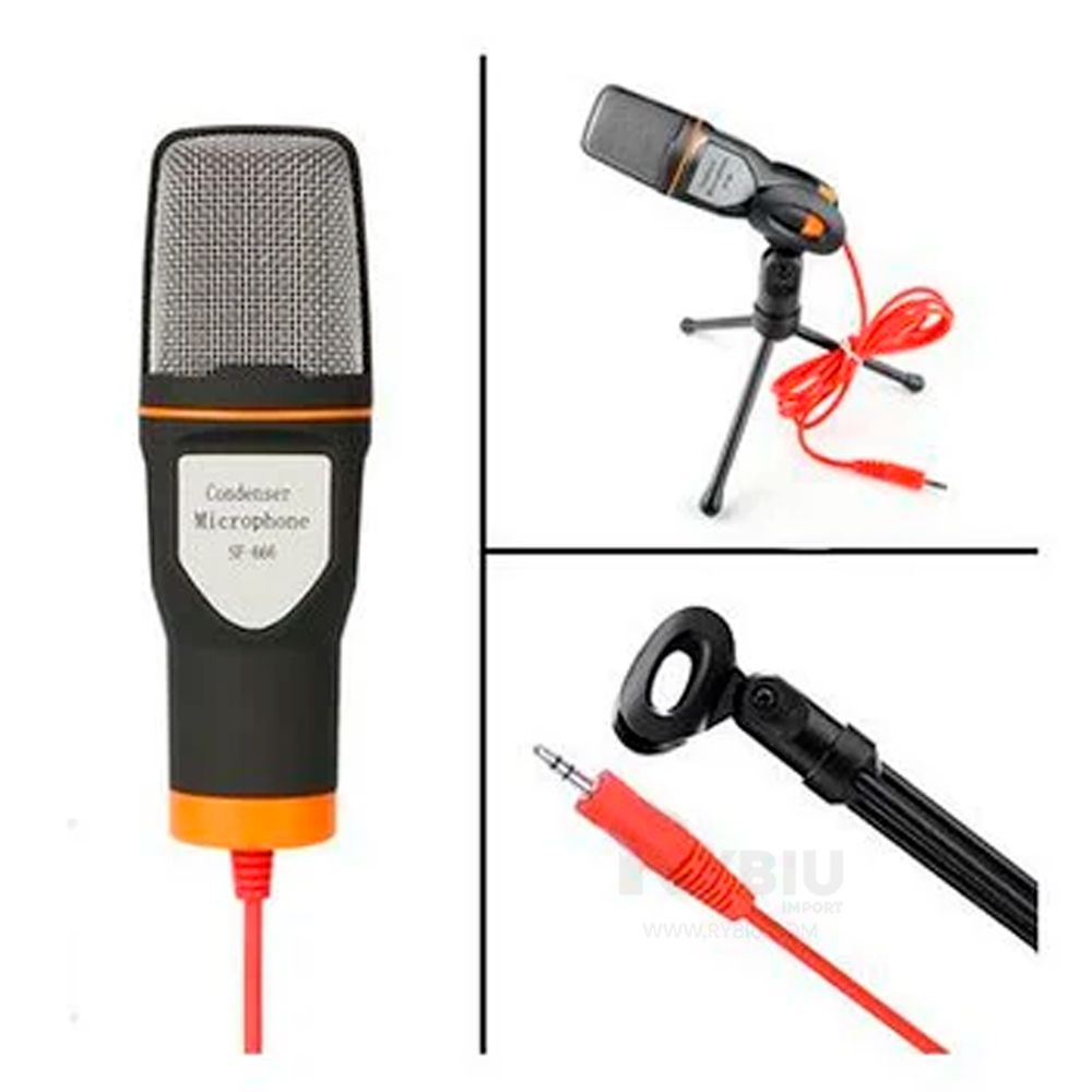Microfono Negro Mediano con Condensador Semi Profesional Microfono Negro Mediano con Condensador Semi Profesional