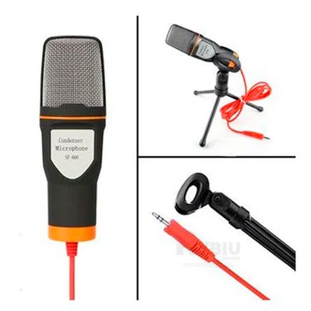 Microfono Negro Mediano con Condensador Semi Profesional Microfono Negro Mediano con Condensador Semi Profesional