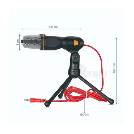 Microfono Negro Mediano SF 666 con Condensador para Laptop Microfono Negro Mediano SF 666 con Condensador para Laptop