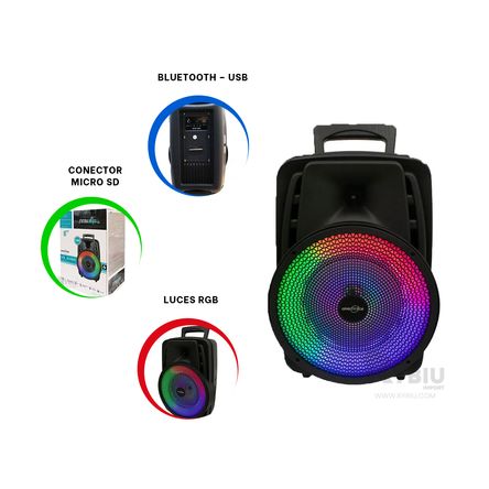 Altavoz Minimalista de Color Negro con Bluetooth  RYBIU IMPORT