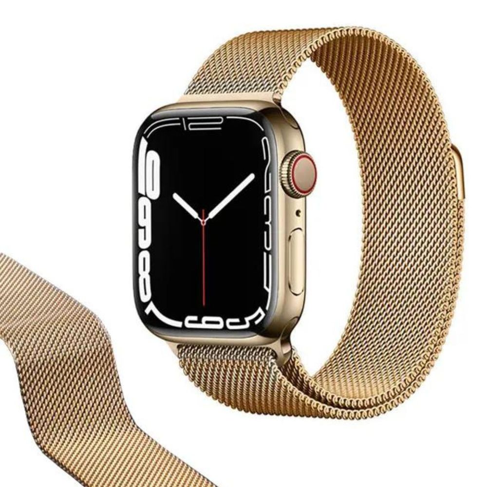 recuerda concepto Rápido Correa Metálica Milanese Loop Color Dorado para Apple Watch de 42 45 49 mm  - Promart