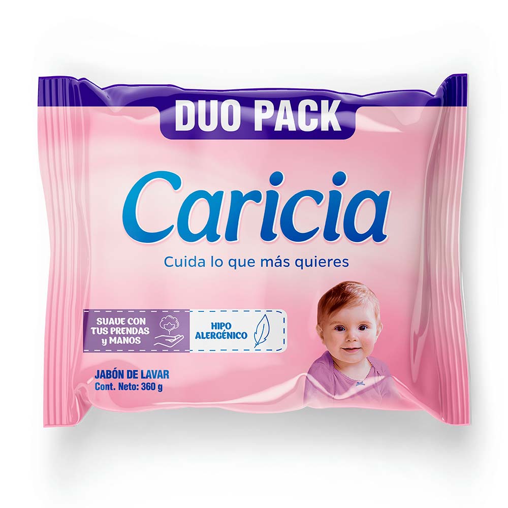 Jabón de ropa Bebé Caricia 2x180gr - Promart