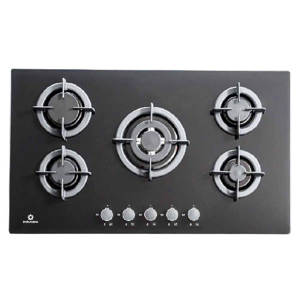 Encimera de 5 Quemadores Emportrable Indurama EGI 905VDNEG Negro
