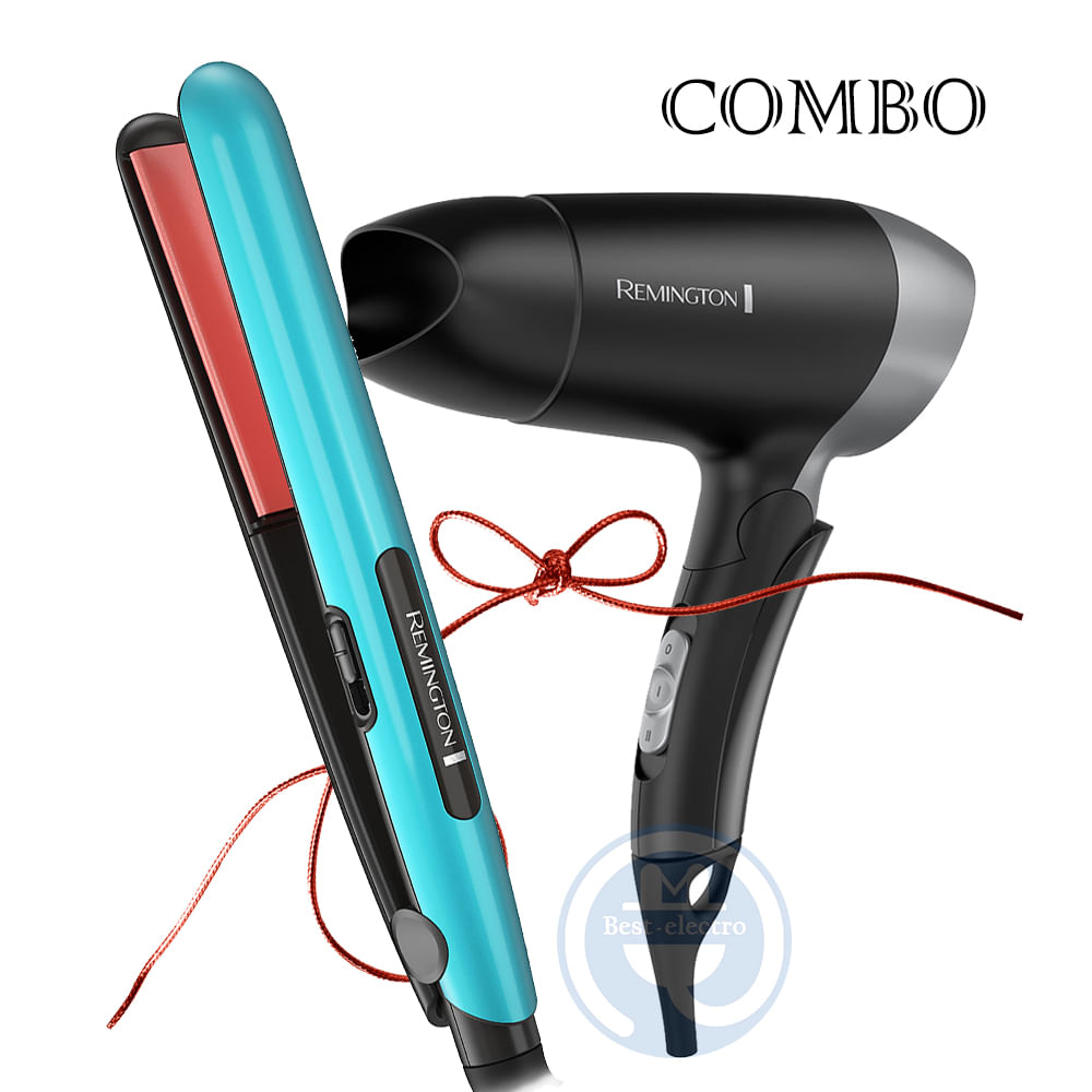 Combo Remington Alisadora Ceramic Colors S1520 y Secador Plegable D2400 Combo Remington Alisadora Ceramic Colors S1520 y Secador Plegable D2400