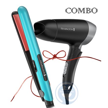 Combo Remington Alisadora Ceramic Colors S1520 + Secador Plegable D2400