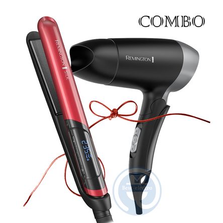 Combo Remington Alisadora Silk S9600 y Secador Plegable D2400