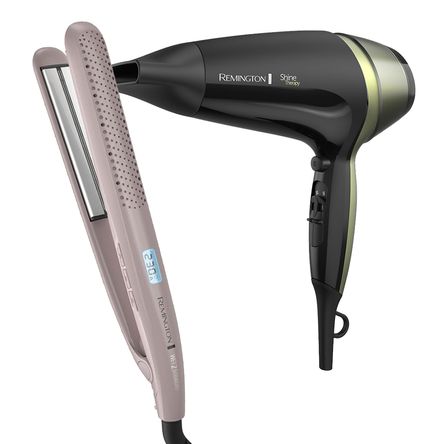 Combo Remington Alisadora Wet2Straight S27A y Secador D13A Shine Therapy