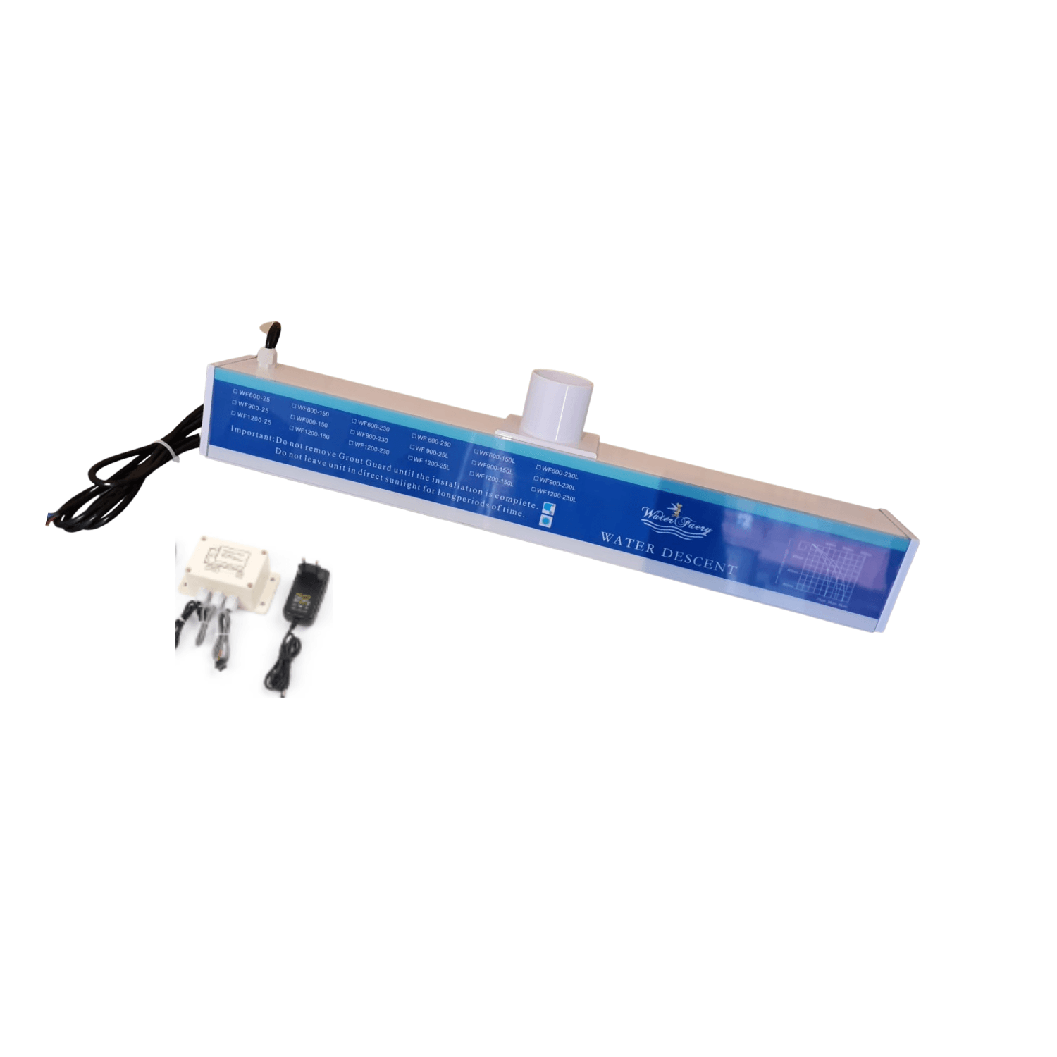 Cascada de Agua para Piscinas en Acrílico e iluminación Led a Control Remoto Medidas 60 cm