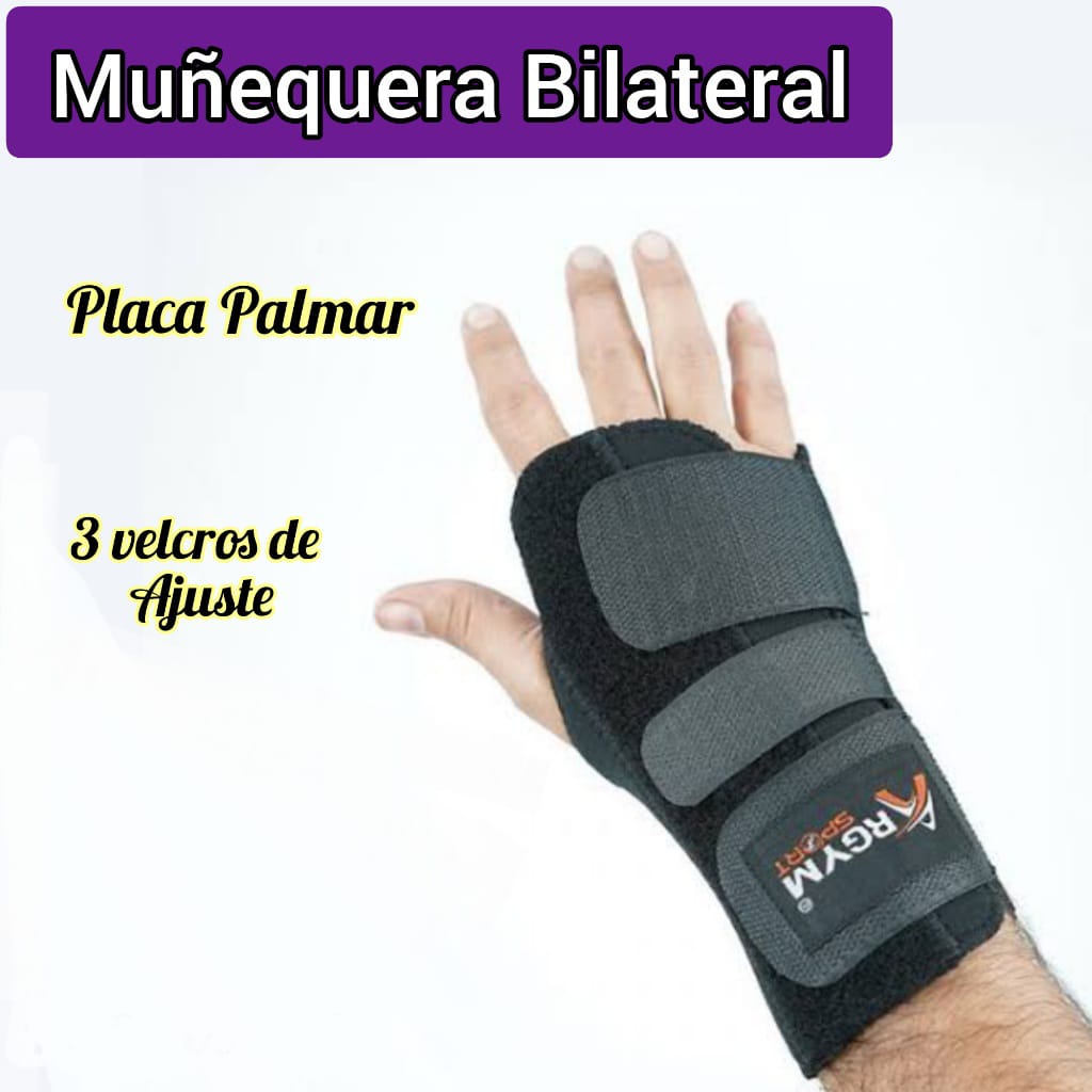 Muñequera Bilateral con placa de aluminio palmar Argym Talla XL