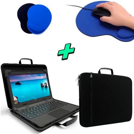 Kit Maletin funda p  Laptop + Mouse pad con Almohadilla