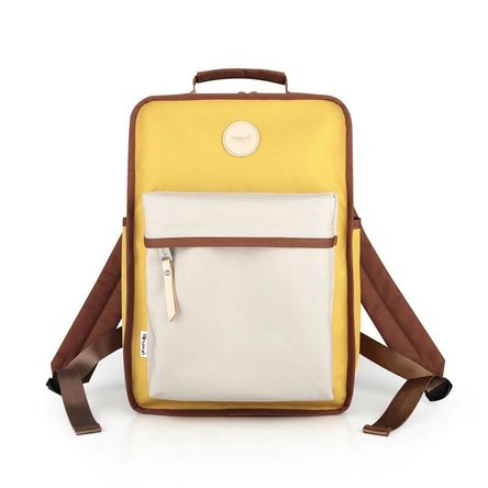 Mochila escolar o de viaje porta Laptop Himawari H0827 3 Amarillo y Gris