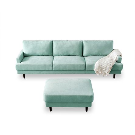 Sofa 3 cuerpos + banqueta multifuncional Matty Aqua Sofa 3 cuerpos + banqueta multifuncional Matty Aqua