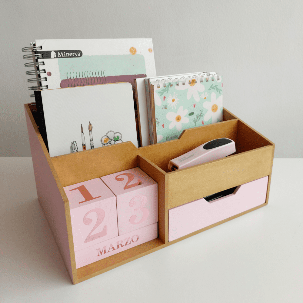 Organizador de Cuadernos Calendario Infinito Rosa pastel Wooderful MDF - Promart