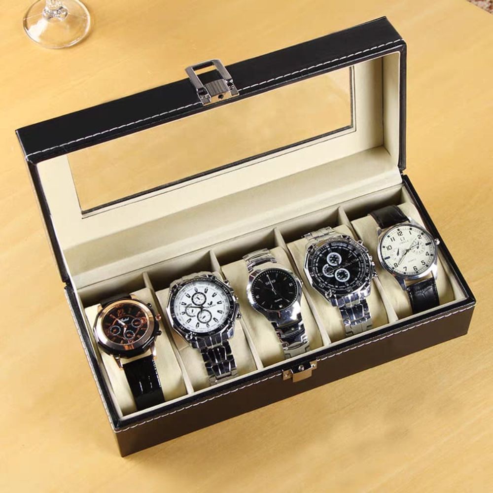 Estuche Organizador Porta Relojes Elegante 6 Compartimientos PR6 - Promart