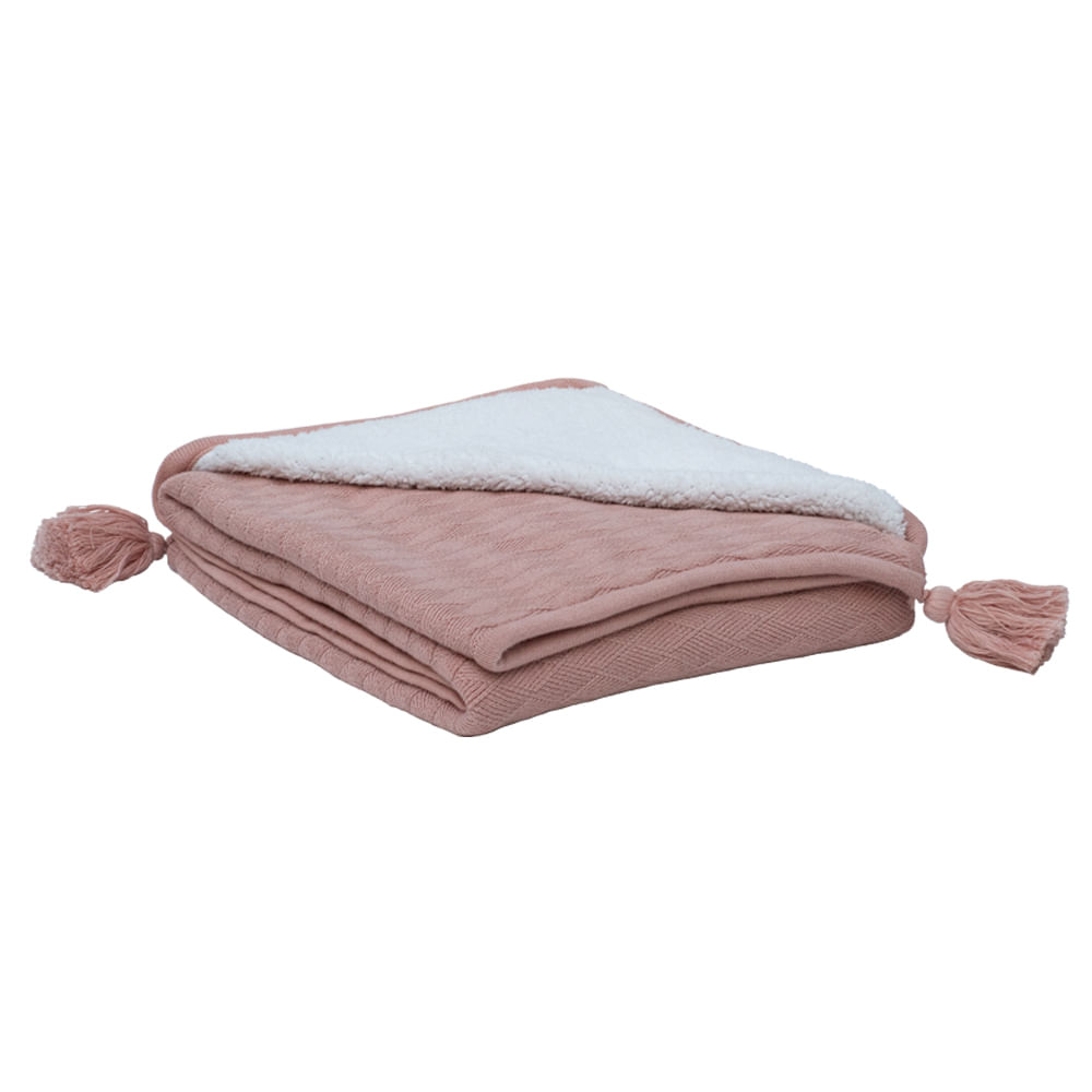 Manta Polar Sherpa Rosado 160x230 cm MICA KIDS