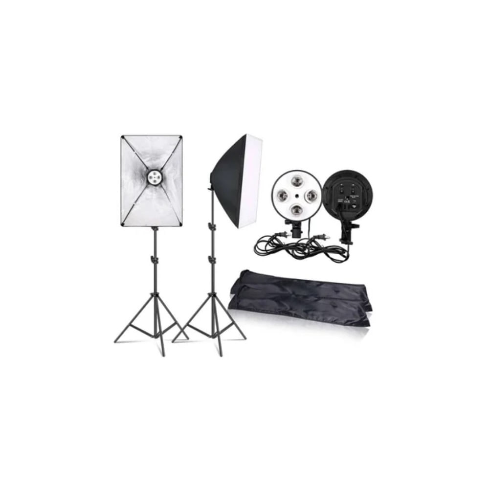 Kit de Iluminación Fotográfico 2 Socket 8 focos 45wats Oem