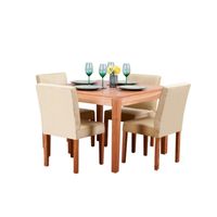 Juego de Comedor 4 sillas Living Furniture Julia Beige