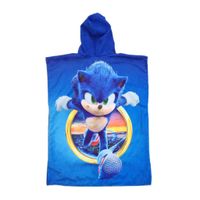 Toalla Cordano Poncho Diseño Sonic Talla Niño 5 a 7 años Unisex