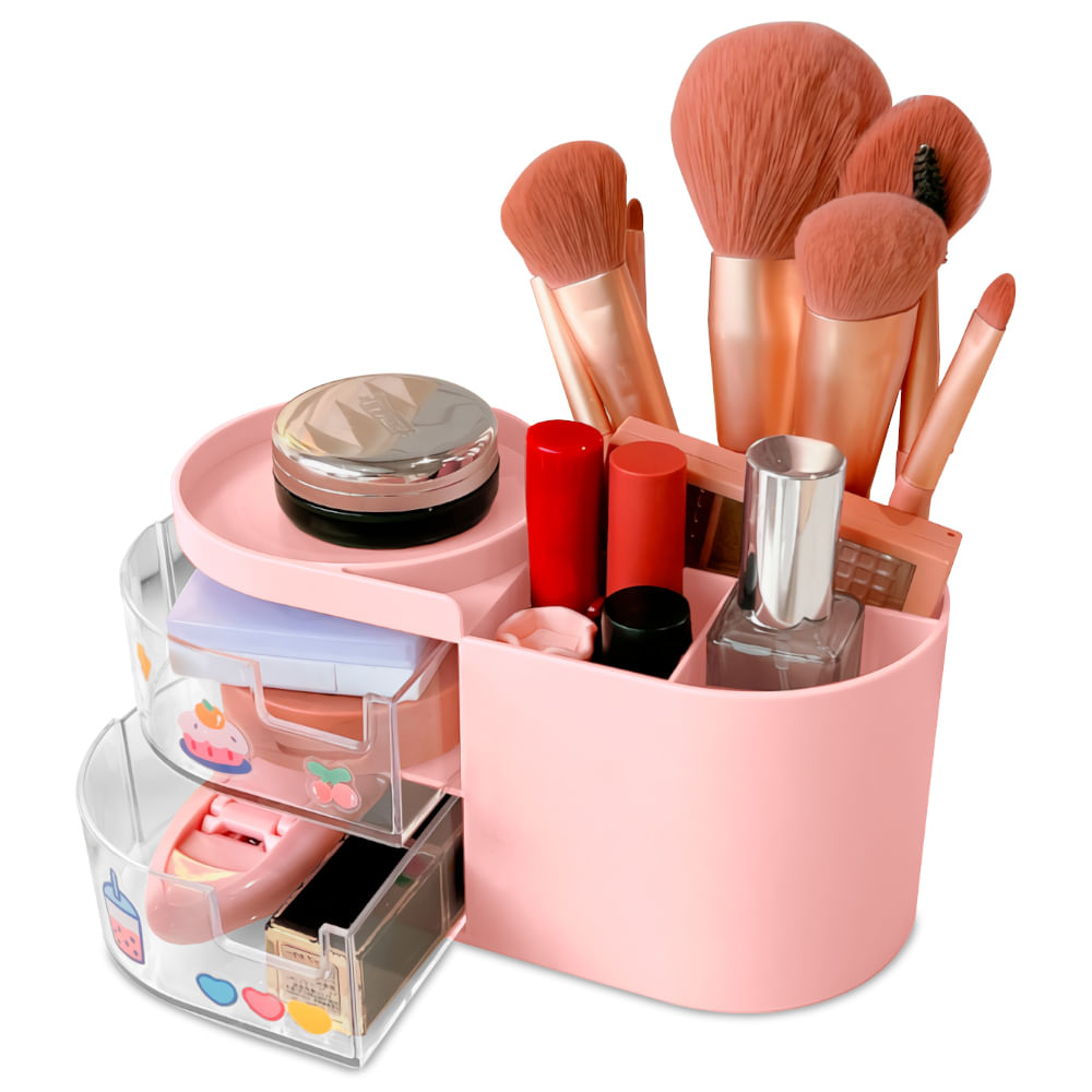 Organizador de brochas de maquillaje rosa de silicona - Soporte de  almacenamiento de cosméticos - Organizador de suministros multiusos