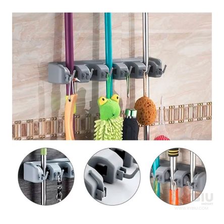 Escoba y Recogedor de Organizado de Color Plomo Escoba y Recogedor de Organizado de Color Plomo