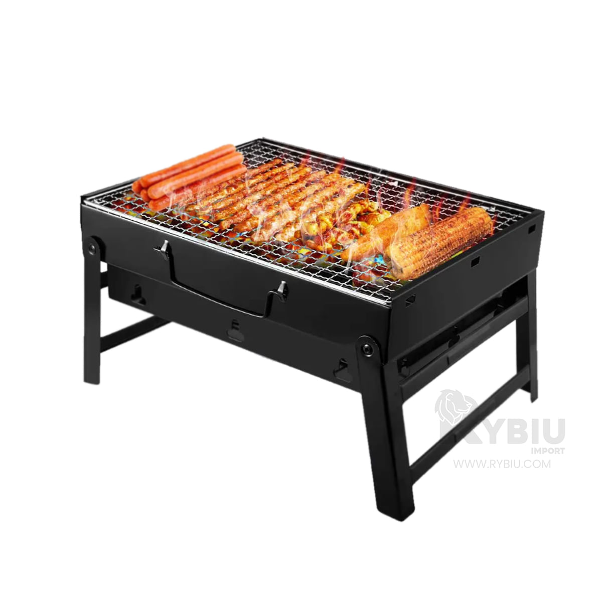 Parrilla Portatil a Carbon Facil de Armar Negro