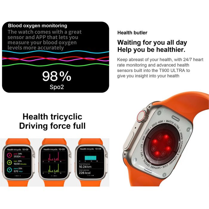 Smartwatch T900 Caracteristicas Smartwatch T900 Ultra Negro Serie