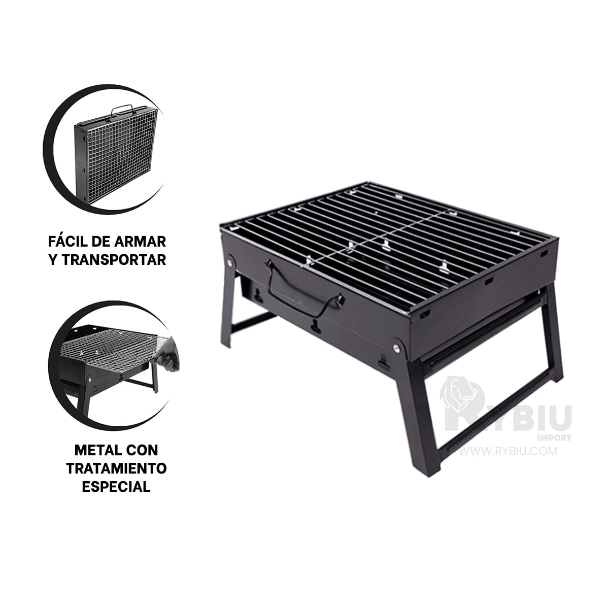 Parrilla de Mini Portatil para Camping Negro