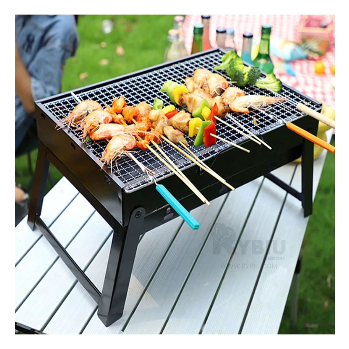Parrilla de BBQ Portatil con Plegable de Mesa