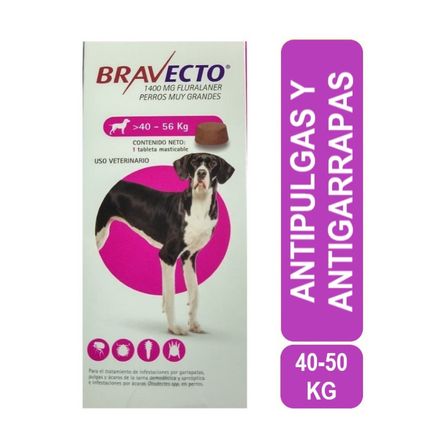 Antipulgas Para Perros Bravecto 1400 Mg 40 a 56 Kg