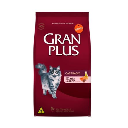 Comida para Gatos Gran Plus Gatos Castrados Adultos Salmon y Arroz 3 Kg