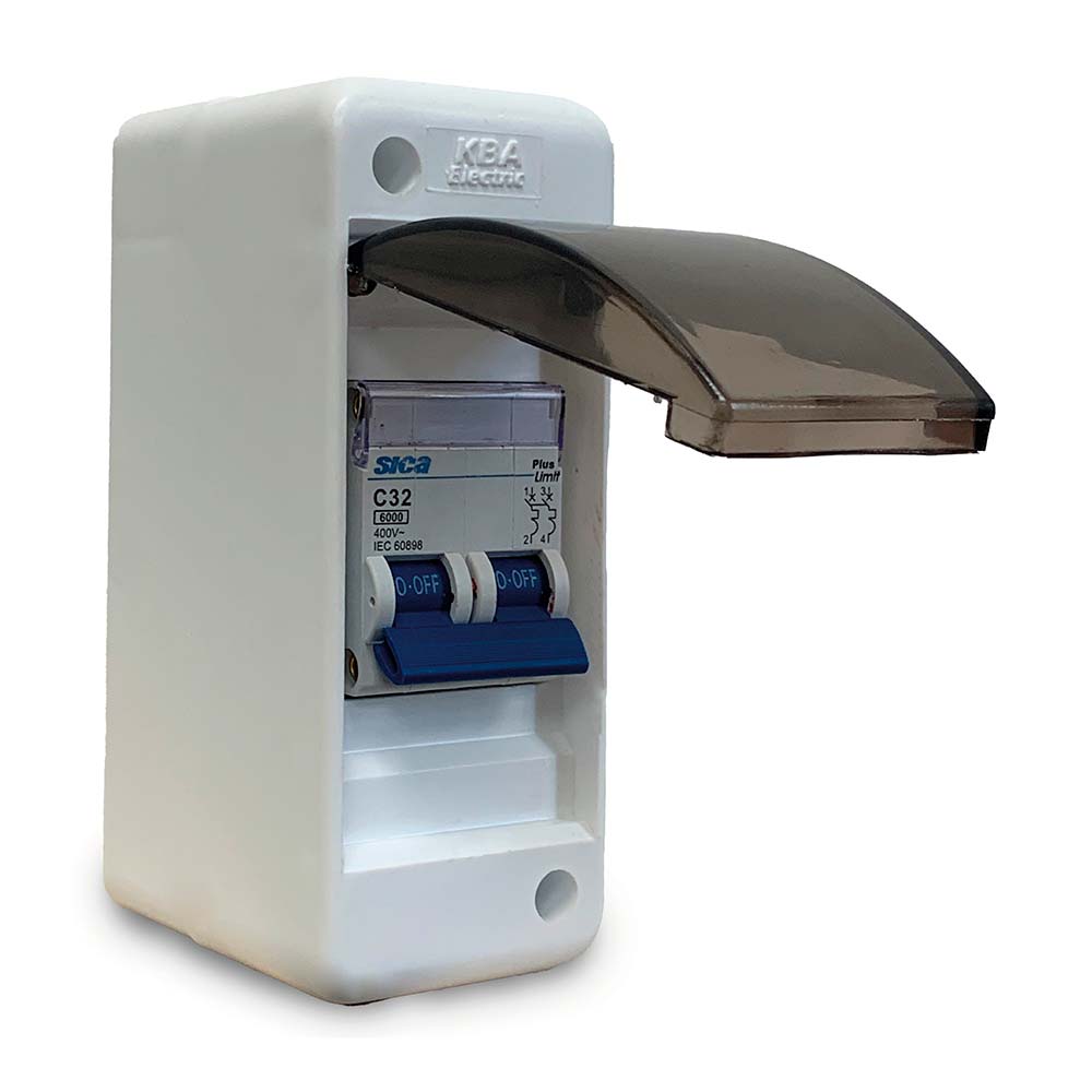 Interruptor Termomagnético Sica 32A + Tablero 2 Polos Blanco