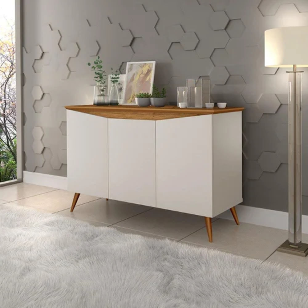 Aparador Vajillero Vintage Reyes 100cm Blanco/Marrón