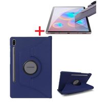 Funda Giratoria 360 Azul y Mica de Vidrio Para Samsung Tab S6 10.5 2019 SM-T860