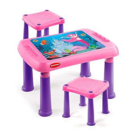 Mesa didáctica infantil + 2 bancos Niño