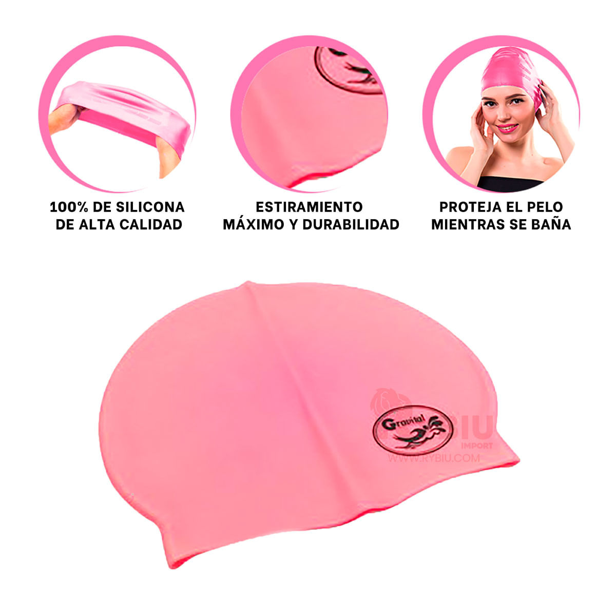 Gorro Empleado para Natacion Rosado