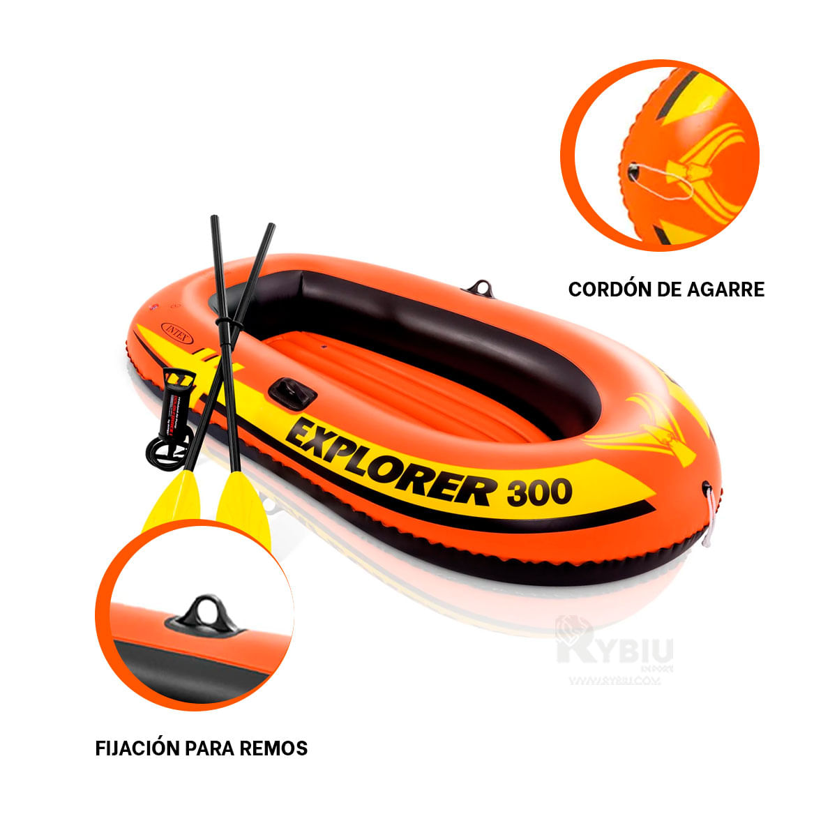 Bote Intex Explorer 300 de Color Naranja