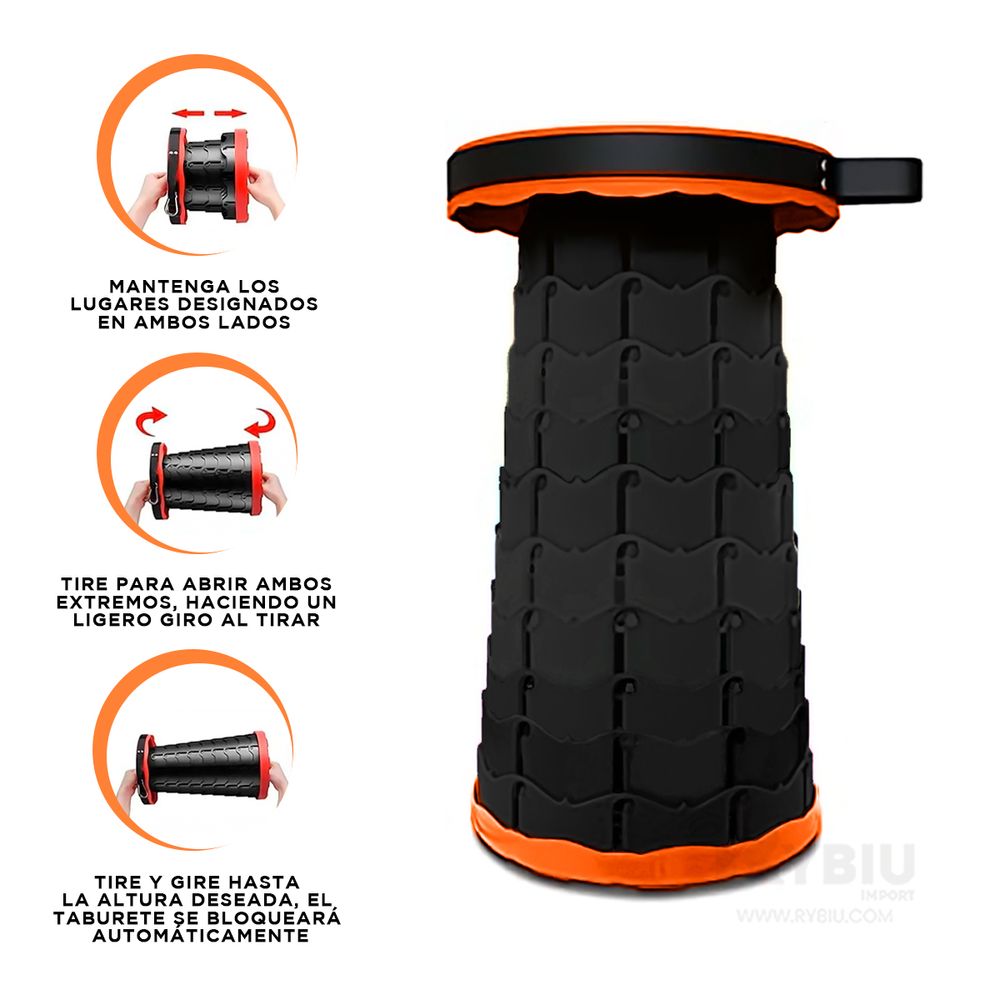Banco Retractil Plegable y Ajustable - Anaranjado Banco Retractil Plegable y Ajustable - Anaranjado