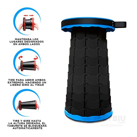 Banco Retractil Plegable y Ajustable - Azul Banco Retractil Plegable y Ajustable - Azul