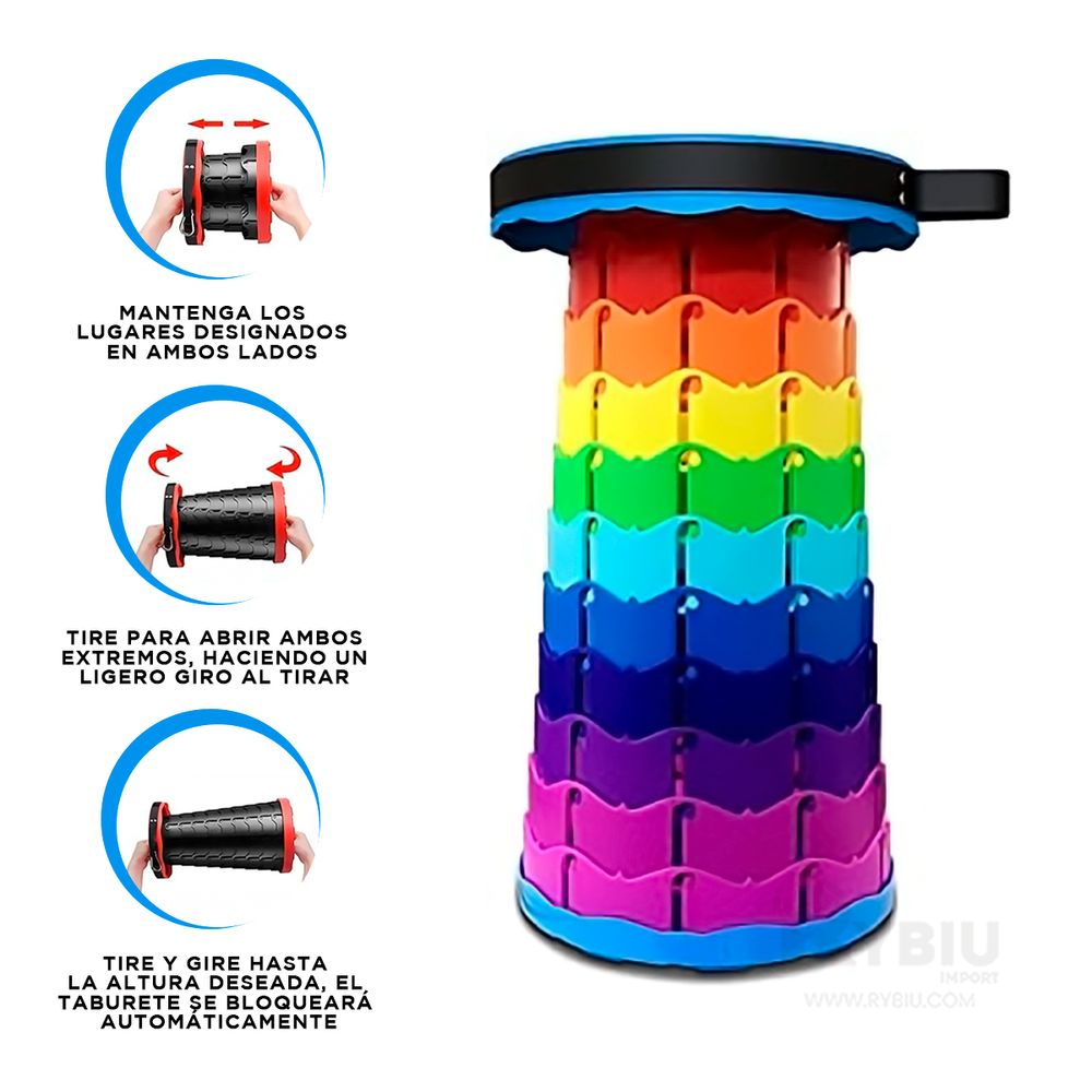 Banco Retractil Plegable y Ajustable - Multicolor Banco Retractil Plegable y Ajustable - Multicolor