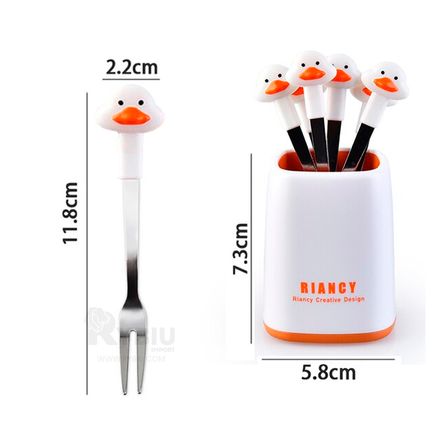 Set de Mini Tenedores con Diseño Pato Blanco