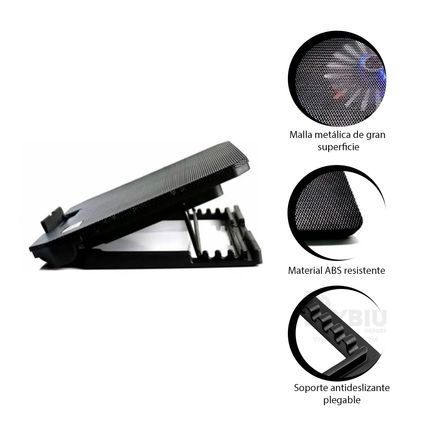 Soporte Ventilador para Laptop Color Negro Soporte Ventilador para Laptop Color Negro