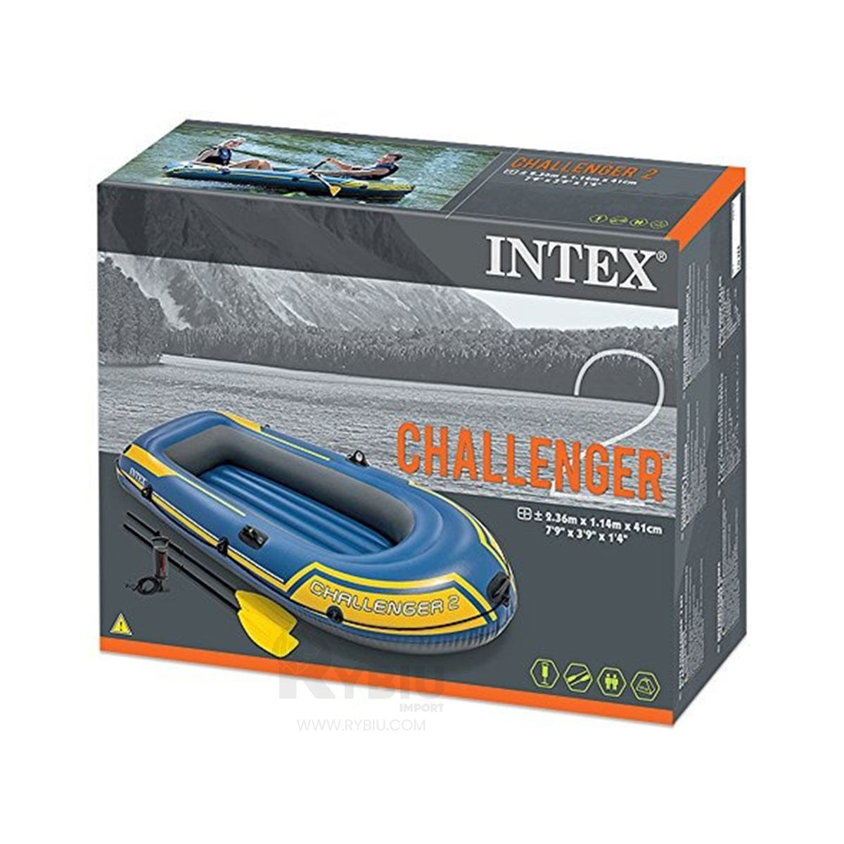 Intex Bote Inflable Color Azul mas 2 Remos