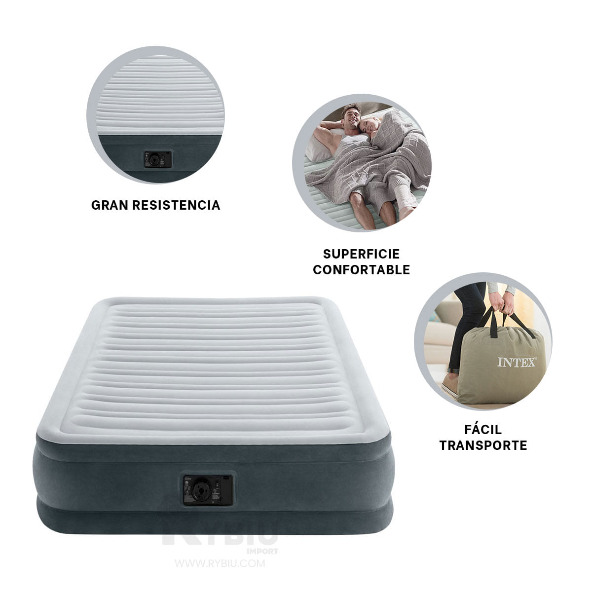 Intex Cama Colchon Inflable de Facil Transporte