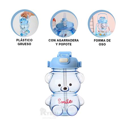 Tomatodo de Osito Botella Kawaii Color Azul Tomatodo de Osito Botella Kawaii Color Azul