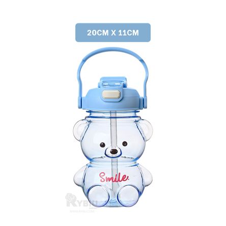 Tomatodo de Osito Botella Kawaii Color Azul Practico Tomatodo de Osito Botella Kawaii Color Azul Practico