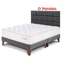 Dormitorio Europeo Royal Elizabeth Queen con Cabecera Blocks Gris