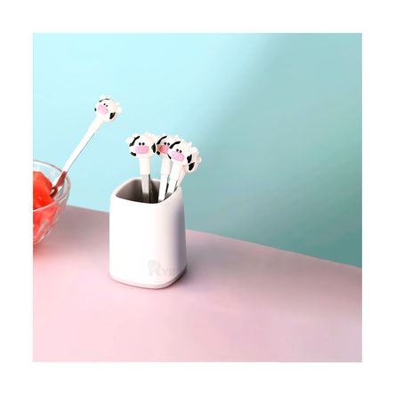 Set de Mini Tenedores con Diseño Animal Vaca