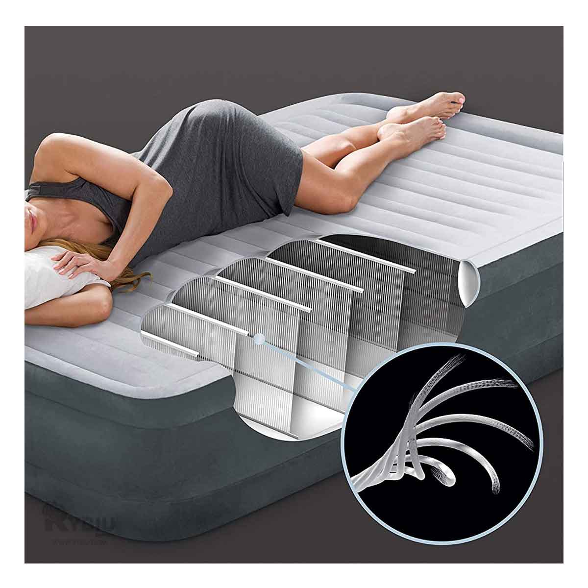 Moderno Colchon Inflable de Color Gris